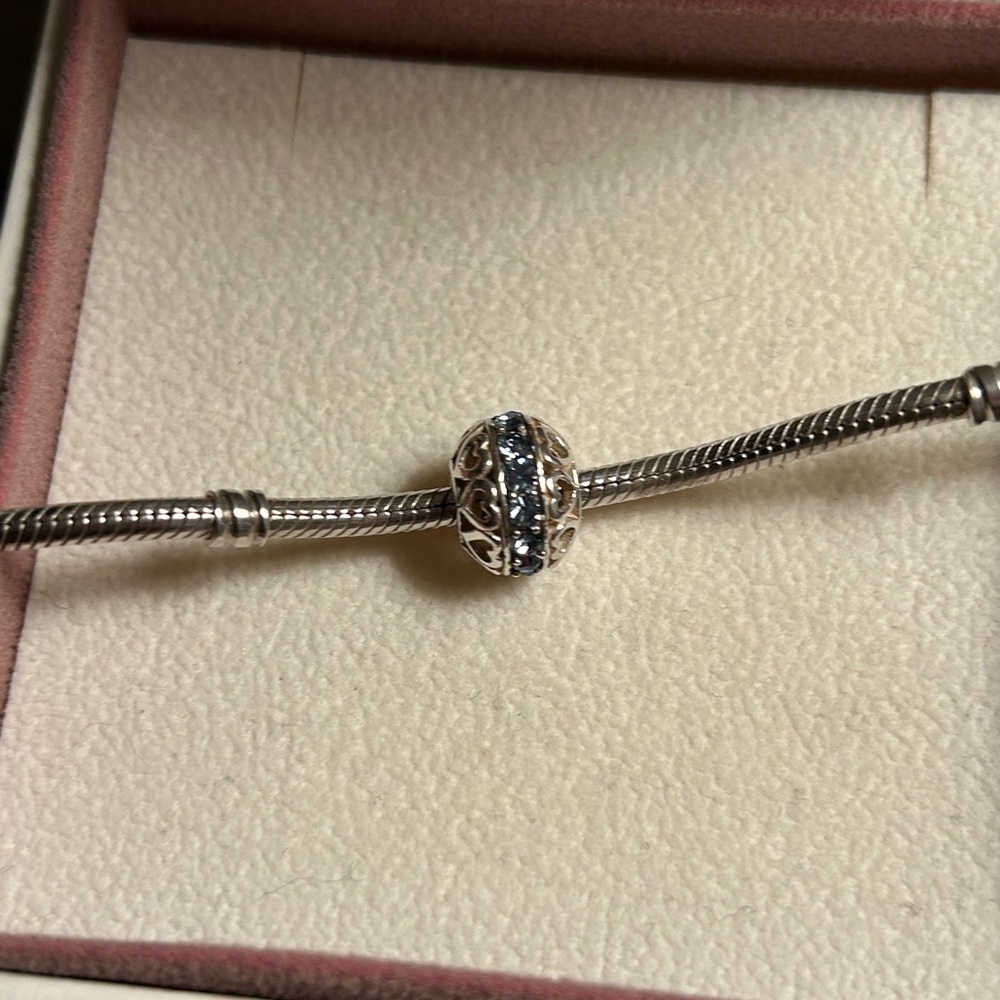 Pretty blue December birthstone charm. Fits Pandora